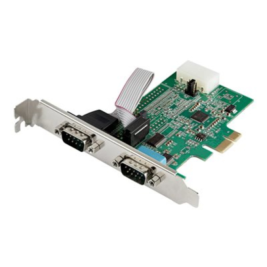 StarTech.com 2-port PCI Express RS232 Serial Adapter Card, PCIe RS232 Serial Host Controller Card, PCIe to Dual Serial DB9 COM Port Card, 16950 UART, Expansion Card, Windows, macOS, Linux - Full/Low-Profile (PEX2S953) - Sériový adaptér - PCIe - RS-232 x 2