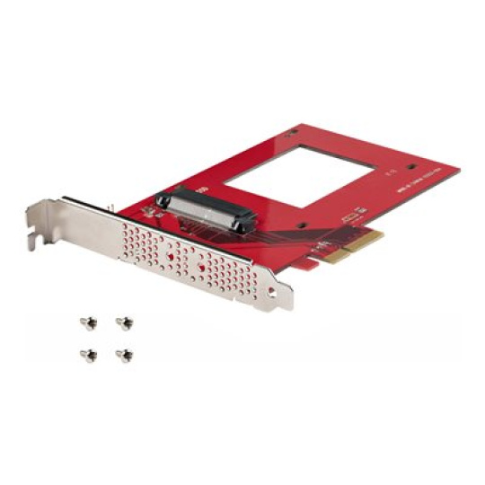 StarTech.com U.3 to PCIe Adapter Card, PCIe 4.0 x4 Adapter For 2.5" U.3 NVMe SSDs, SFF-TA-1001 PCI Express Add-in Card for Desktops/Servers, TAA Compliant - OS Independent (PEX4SFF8639U3) - Adaptér rozhraní - 2.5" - U.3 NVMe - PCIe 4.0 x4 - cervená - kompatibilní s TAA