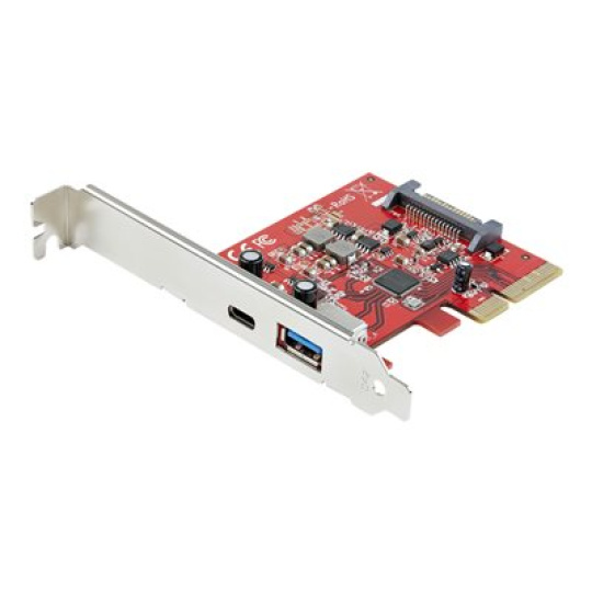 StarTech.com 2-Port 10Gbps USB-A & USB-C PCIe Card, USB 3.1 Gen 2 PCI Express Type C/A Host Controller Card Adapter, USB 3.2 Gen 2x1 PCIe Desktop Expansion Add-On Card, Windows/macOS/Linux - Full/Low-Profile - USB adaptér - PCIe 3.0 x4 - USB-C 3.1 x 1 + USB 3.1 Gen 2 x 1 - pro P/N: S251BMU313, S251BPU313, S252BU313R