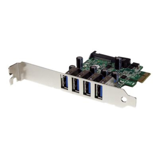StarTech.com 4-Port PCI Express SuperSpeed USB 3.0 Controller Card with UASP - USB 3.0 Expansion Card with SATA Power (PEXUSB3S4V) - USB adaptér - PCIe - USB 3.0 x 4 - pro P/N: BNDTB10GI, BNDTB210GSFP, BNDTB410GSFP, BNDTB4M2E1, BNDTBUSB3142, HBS304A24A