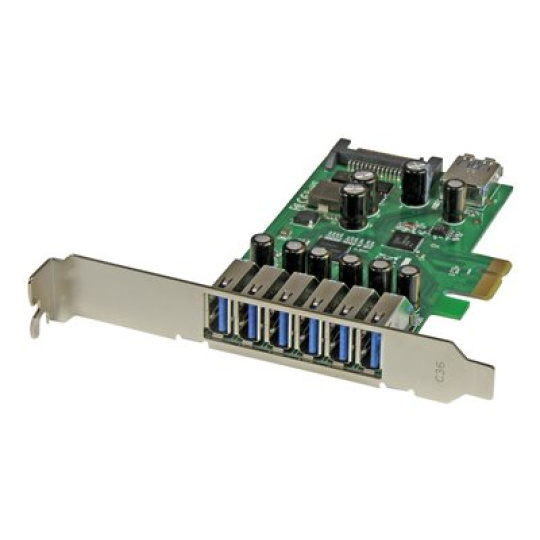 StarTech.com 7 Port PCI Express USB 3.0 Card - Standard & Low-Profile - SATA Power - UASP Support - 1 Internal & 6 External USB 3.0 Ports (PEXUSB3S7) - USB adaptér - PCIe 2.0 - USB, USB 2.0, USB 3.0 - pro P/N: ST1030USBM, ST7300USBME