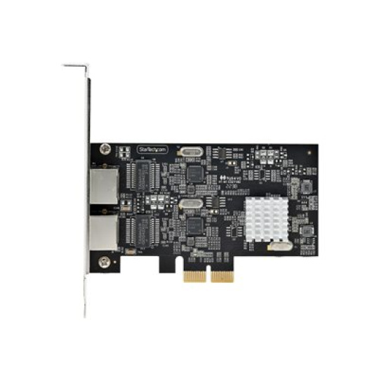 StarTech.com 2-Port 2.5Gbps NBASE-T PCIe Network Card, Intel I225-V, Dual-Port Computer Network Card, Multi-Gigabit NIC, PCI Express Server LAN Card, Desktop Ethernet Interface - Sítový adaptér - PCIe 2.0 x2 nízký profil - 10M/100M/1G/2.5 Gigabit Ethernet x 2 - cerná