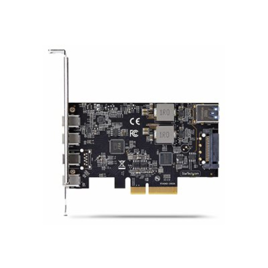 StarTech.com 5-Port USB PCIe Card, USB 3.2 10Gbps, PCI Express Card with 4x USB-C Ports, 1x USB-A Internal Port, USB PCIe Controller Card, Windows/macOS/Linux - USB adaptér - PCIe 3.0 x4 - USB-C 3.2 Gen 1 x 4 + USB 3.2 Gen 1 x 1 - cerná