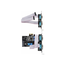StarTech.com 4-Port Serial PCIe Card, Quad-Port PCI Express to RS232/RS422/RS485 (DB9) Serial Card, Low-Profile Bracket Incl., 16C1050 UART, TAA-Compliant, For Windows/Linux, TAA Compliant - Level-4 ESD Protection (PS74ADF-SERIAL-CARD) - Sériový adaptér - PCIe nízký profil - RS-232 x 4 - cerná - kompatibilní s TAA
