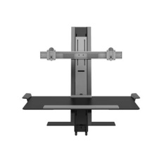 Humanscale QuickStand - Montá?ní sada (svorka k montá?i na stůl, příčník pro dva monitory, platforma pro klávesnici) - pro 2 LCD displeje / klávesnice - černá s šedým lemem - velikost obrazovky: 24"