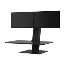 Humanscale QuickStand Eco - Montá?ní sada (montá? duálního monitoru, přihrádka na klávesnici/myš, freestanding base) - pro 2 LCD dispeje / klávesnice / myš - černá - na stůl