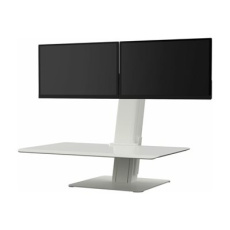 Humanscale QuickStand Eco - Montá?ní sada (montá? duálního monitoru, přihrádka na klávesnici/myš, freestanding base) - pro 2 LCD dispeje / klávesnice / myš - bílá - na stůl