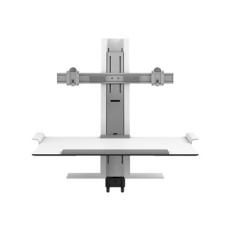 Humanscale QuickStand - Montá?ní sada (svorka k montá?i na stůl, příčník pro dva monitory, platforma pro klávesnici) - pro 2 LCD displeje / klávesnice - white with gray trim - velikost obrazovky: šířka 24"