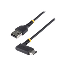 StarTech.com 6in (15cm) USB A to C Charging Cable Right Angle, Heavy Duty Fast Charge USB-C Cable, USB 2.0 A to Type-C, Durable and Rugged Aramid Fiber, 3A, S20/iPad/Pixel - High Quality Short USB Charging Cord (R2ACR-15C-USB-CABLE) - USB kabel - USB (M) rovné do 24 pin USB-C (M) pravoúhlý - Thunderbolt 3 / USB 2.0 - 3 A - 15 cm - cerná