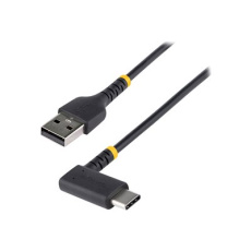 StarTech.com 1ft (30cm) USB A to C Charging Cable Right Angle, Heavy Duty Fast Charge USB-C Cable, USB 2.0 A to Type-C, Durable and Rugged Aramid Fiber, 3A, S20/iPad/Pixel - High Quality USB Charging Cord (R2ACR-30C-USB-CABLE) - USB kabel - USB (M) rovné do 24 pin USB-C (M) pravoúhlý - Thunderbolt 3 / USB 2.0 - 3 A - 30 cm - cerná