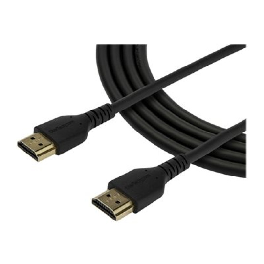 StarTech.com 1m Premium Certified HDMI 2.0 Cable with Ethernet, Durable High Speed UHD 4K 60Hz HDR 10, 3ft Rugged M/M HDMI Cord with Aramid Fiber, TPE, Ultra HD Monitors, TVs & Displays - Heavy duty HDMI cable - Prémiove vysoká rychlost - kabel HDMI s ethernetem - HDMI s piny (male) do HDMI s piny (male) - 1 m - cerná - pro P/N: TB3DKM2HDL