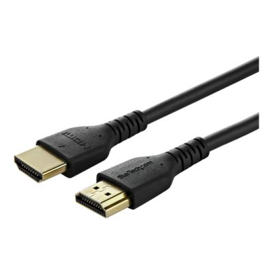 StarTech.com 2m Premium Certified HDMI 2.0 Cable with Ethernet, Durable High Speed UHD 4K 60Hz HDR 10, 6ft Rugged M/M HDMI Cord with Aramid Fiber, TPE, Ultra HD Monitors, TVs & Displays - Heavy duty HDMI cable - Prémiove vysoká rychlost - kabel HDMI s ethernetem - HDMI s piny (male) do HDMI s piny (male) - 2 m - cerná - pro P/N: TB3DKM2HDL