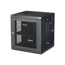 StarTech.com 12U 19" Wall Mount Network Cabinet, 16" Deep Hinged Locking IT Network Switch Depth Enclosure, Vented Computer Equipment Data Rack with Shelf & Flexible Side Panels, Assembled - 12U Vented Cabinet (RK12WALHM) - Rozvadecová skrín - montáž na stenu - cerná - 12U