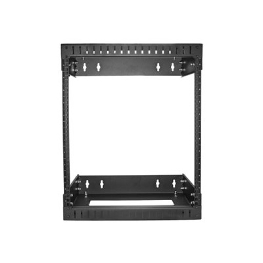 StarTech.com 12U 19" Wall Mount Network Rack, Adjustable Depth 12-20" 2 Post Open Frame Server Room Rack for AV/Data/ IT Communication/Computer Equipment/Switch with Cage Nuts & Screws - 12U Adjustable Rack (RK12WALLOA) - Rozvadec stojanový - montáž na stenu - cerná - 12U - 20"