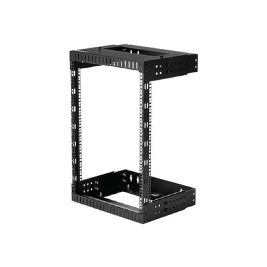 StarTech.com 15U 19" Wall Mount Network Rack, Adjustable Depth 12-20" 2 Post Open Frame Server Room Rack for AV/Data/ IT Communication/Computer Equipment/Switch with Cage Nuts & Screws - 15U Adjustable Rack - Rozvadec stojanový - montáž na stenu - cerná - 15U - 19"