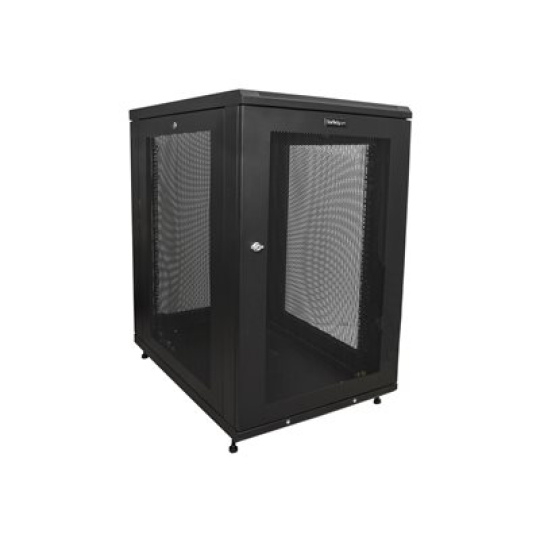 StarTech.com 18U Server Rack Cabinet, 4-Post Adjustable Depth (2" to 30") Network Equipment Rack Enclosure w/Casters/Cable Management/Shelf/Locking Dell PowerEdge, HP ProLiant ThinkServer - 18U Rack Cabinet (RK1833BKM) - Rozvadec stojanový skrín - 18U - 31"