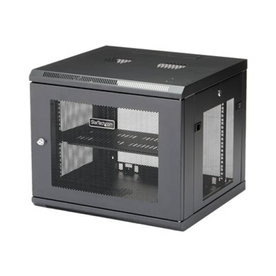 StarTech.com "9U Wall Mount Server Rack Cabinet - 4-Post Adjustable Depth (2"" to 19"") Network Equipment Enclosure with Cable Management (RK920WALM)" - Rozvadecová skrín - montáž na stenu - cerná - 9U