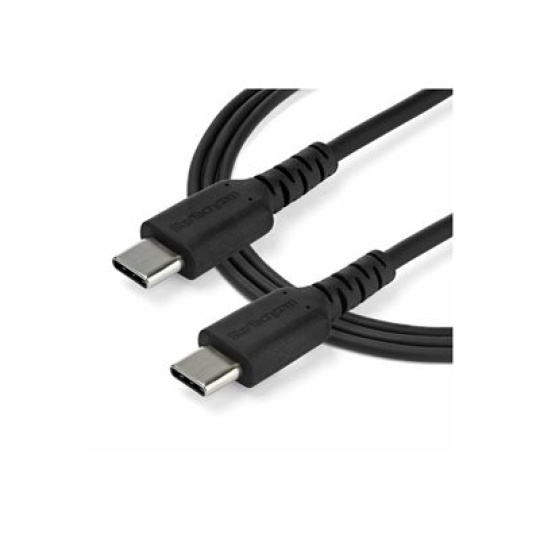 StarTech.com 1m USB C Charging Cable, Durable Fast Charge & Sync USB 2.0 Type C to USB C Laptop Charger Cord, TPE Jacket Aramid Fiber M/M 60W Black, Samsung S10, S20 iPad Pro MS Surface - Heavy Duty and Rugged - USB kabel - 24 pin USB-C (M) rovné do 24 pin USB-C (M) rovné - Thunderbolt 3 / USB 2.0 - 1 m - cerná - pro P/N: CDP2HDUACP2, SECTBLTDT