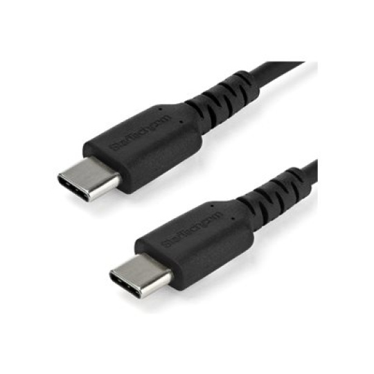StarTech.com 2m USB C Charging Cable, Durable Fast Charge & Sync USB 2.0 Type C to USB C Laptop Charger Cord, TPE Jacket Aramid Fiber M/M 60W Black, Samsung S10, S20 iPad Pro MS Surface - Heavy Duty and Rugged - USB kabel - 24 pin USB-C (M) rovné do 24 pin USB-C (M) rovné - USB 2.0 - 2 m - cerná - pro P/N: CDP2HDUACP2, SECTBLTDT, STNDTBLTMOB