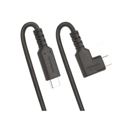 StarTech.com 6ft (2m) Rugged Right Angle USB-C Cable, USB 3.2 Gen 1 (5 Gbps), USB C to C Data Transfer Cable, 4K 60Hz DP Alt Mode, 100W Power Delivery - 90 Degree USB-C Cable (RUSB315CC2MBR) - USB kabel - 24 pin USB-C (M) rovné do 24 pin USB-C (M) pravoúhlý - USB 3.2 Gen 1 - 2 m - drsný, podpora 4K60Hz - cerná