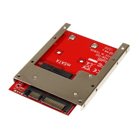 StarTech.com mSATA SSD to 2.5in SATA Adapter Converter - mSATA to SATA Adapter for 2.5in bay with Open Frame Bracket and 7mm Drive Height (SAT32MSAT257) - Radic úložište - 1 Kanál - SATA 6Gb/s - SATA 6Gb/s - pro P/N: BRACKET125PT, BRACKET125PTP, SATERASER4, SDOCK1EU3P2, SDOCK4U313, USB31C2SAT3