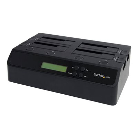 StarTech.com 4 Bay USB 3.0/ eSATA Hard Drive Duplicator Dock for 2.5" & 3.5" SATA/ IDE SSD HDD - Standalone 1:3 Copier Docking Station (SATDOCK4U3RE) - Duplikátor pevného disku - 4 zásuvky (SATA-300) - pro P/N: SVA12DN4NEUA