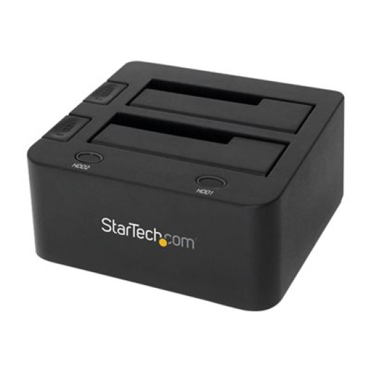 StarTech.com Dual-Bay USB 3.0 to SATA Hard Drive Docking Station, USB Hard Drive Dock, External 2.53.5 SATA IIIIII, SSDHDD Docking Station, Hot-Swap Hard Drive Bay - Top-Loading - Radic úložište - 2.5", 3.5" - SATA 6Gb/s - USB 3.0 - cerná - pro P/N: SVA12M5NA