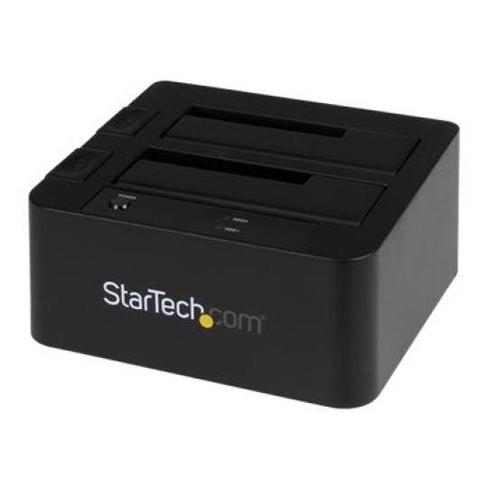 StarTech.com Dual-Bay USB 3.0 eSATA to SATA Hard Drive Docking Station, USB Hard Drive Dock, External 2.53.5 SATA IIIIII, SSDHDD Docking Station, Hot-Swap Hard Drive Bays - Top-Loading - Radic úložište - 2.5", 3.5" - SATA 6Gb/s - eSATA 6Gb/s, USB 3.0 - cerná - pro P/N: SVA12M5NA