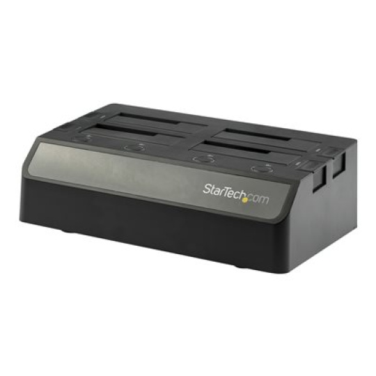 StarTech.com 4-Bay USB 3.1 to SATA Hard Drive Docking Station, 10Gbps USB Hard Drive Dock, External 2.53.5 SATA III (6Gbps) SSDHDD Docking Station, Hot-Swap Hard Drive Bay - Dual 60mm Fans, Top-Loading - Kryt úložište - 2,5" / 3,5" sdílené - SATA 6Gb/s - USB 3.1 (Gen 2) - cerná