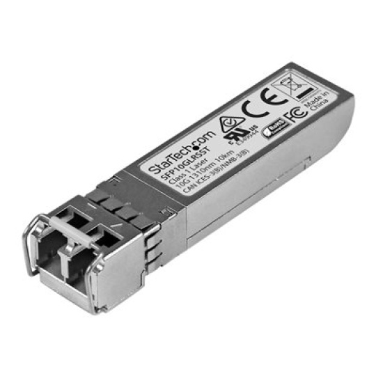StarTech.com Cisco SFP-10G-LR-S Compatible SFP+ Module, 10GBASE-LR, 10GbE Single Mode (SMF) Fiber SMF Optic Transceiver, 10GbE SFP+ LC Connector, 10km, 1310nm, DDM, Cisco Firepower, ASR9000 - Lifetime Warranty (SFP10GLRSST) - Modul SFP+ vysílace (odpovídá: Cisco SFP-10G-LR-S) - 10GbE - 10GBase-LR - jednoduchý režim LC - až 10 km - 1310 nm