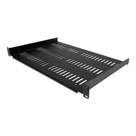 StarTech.com 1U Vented Server Rack Cabinet Shelf, 12in Deep Fixed Cantilever Tray, Rackmount Shelf for 19" AV/Data/Network Equipment Enclosure w/ Cage Nuts & Screws, 55lbs Weight Capacity - 1U Network Rack Shelf - Police skríne - cerná - 1U - 19"
