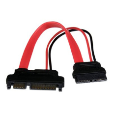 StarTech.com 6in Slimline SATA to SATA Adapter with Power - Slim SATA (F) to SATA (M) - Slimline Serial ATA to SATA (SLSATAADAP6) - Adaptér SATA - Serial ATA 150/300/600 - Slimline SATA (F) do SATA combo (M) - cervená