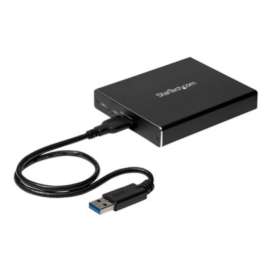StarTech.com Dual-Slot Hard Drive Enclosure for M.2 SATA SSDs - USB 3.1 (10Gbps) - Aluminum - M.2 to SATA - Raid Drive Enclosure (SM22BU31C3R) - Flashové úložište - 2 zásuvky - USB 3.1 (externí) - pro P/N: TBLT3MM1MA, TBLT3MM2M, TBLT3MM2MA