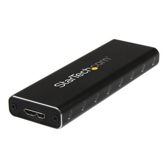 StarTech.com M.2 SSD Aluminum Enclosure to USB 3.0 (5Gbps) with UASP - M.2 NGFF SATA with B Key & B+M Key - External M.2 Portable Enclosure (SM2NGFFMBU33) - Kryt úložište - M.2 - SATA 6Gb/s - USB 3.0 - cerná