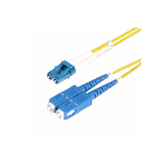 StarTech.com 1m (3ft) LC to SC (UPC) OS2 Single Mode Duplex Fiber Optic Cable, 9/125?m, Laser Optimized, 10G, Bend Insensitive, Low Insertion Loss - LSZH Fiber Patch Cord (SMLCSC-OS2-1M) - Patch kabel - jednoduchý režim LC/UPC (M) do jednoduchý režim SC/UPC (M) - 1 m - 1 m - 2 mm - optické vlákno - duplex - 9 / 125 mikron - OS1/OS2 - neobsahuje halogen, pasivní - žlutá