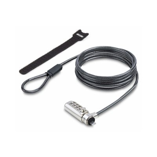 StarTech.com Slim Lock Noble Wedge Slot Compatible, 6.6ft Locking Cable - Bezpecnostní kabelový zámek - 2 m - kompatibilní s TAA