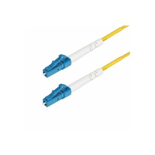 StarTech.com 3m (9.8ft) LC to LC (UPC) OS2 Single Mode Simplex Fiber Optic Cable, 9/125?m, Laser Optimized, 40G/100G, Bend Insensitive, Low Insertion Loss - LSZH Fiber Patch Cord (SPSMLCLC-OS2-3M) - Patch kabel - jednoduchý režim LC/UPC (M) do jednoduchý režim LC/UPC (M) - 3 m - 3 m - 2 mm - optické vlákno - simplex - 9 / 125 mikron - OS1/OS2 - neobsahuje halogen, pasivní, dvousmerný - žlutá