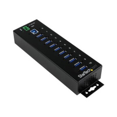 StarTech.com 10-Port USB 3.0 Hub - Metal Industrial USB-A Hub with ESD & Surge Protection - Din Rail, Wall or Desk Mountable - TAA Compliant USB Expander Hub (ST1030USBM) - Rozbocovac - 10 x SuperSpeed USB 3.0 - lze montovat na konzolu DIN - DC power - pro P/N: ITB20D3250, USB312SAT3CB, USB315CB2M, USBLT1MWS, USBLT2MBR, USBLTM1MBK, USBLTM1MWH