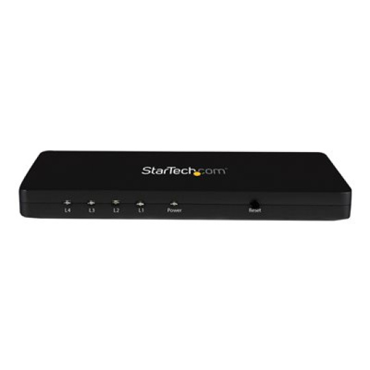StarTech.com 4K HDMI Splitter - 4k 30Hz - 4 Port - Aluminum - Backward Compatible - HDMI Multi Port - HDMI Hub (ST124HD4K) - Spínac video/audio - 4 x HDMI - desktop - pro P/N: ST121HDBT20L, ST121HDBT20S, ST121HDBTE, SVA5H2NEUA