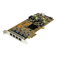 StarTech.com 4 Port Gigabit PoE (Power over Ethernet) Card - PCIe Network Card - PoE / PoE+ Up to 25W Per Port - PCIe NIC - Gigabit Ethernet Card (ST4000PEXPSE) - Sítový adaptér - PCIe x4 - Gigabit Ethernet x 4