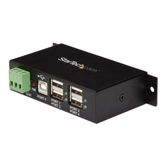StarTech.com Rackmount USB 2.0 Hub - 4 Port Rugged Industrial USB 2.0 Hub - Rozbocovac - 4 x USB 2.0 - lze montovat na konzolu DIN - DC power - pro P/N: ITB20D3250, MSDREADU2OTG, USB2HAB15, USB2HAB30AC, USB2HAB50AC, USB2HABM1, USB2HABM6RA