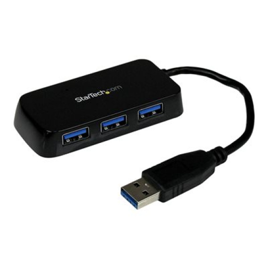 StarTech.com 4-Port USB 3.0 SuperSpeed Hub - Portable Mini Multiport USB Travel Dock - USB Extender Black for Business PC/Mac, laptops (ST4300MINU3B) - Rozbocovac - 4 x SuperSpeed USB 3.0 - desktop - pro P/N: FCREADMICRO3, MSDREADU3CA, USB3S2ESATA3