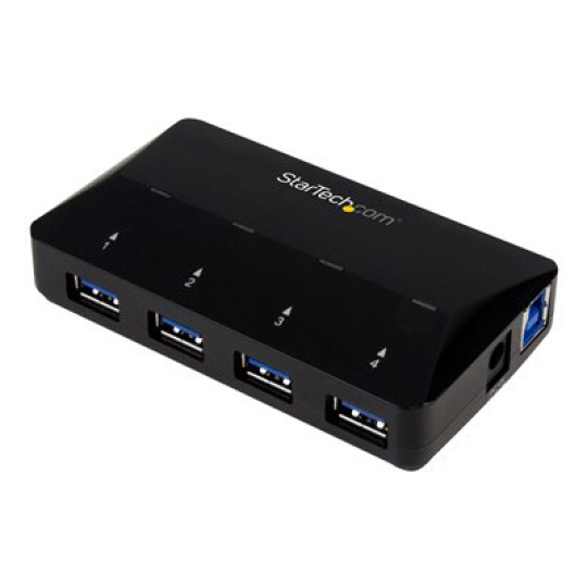 StarTech.com 4-Port USB 3.0 Hub plus Dedicated Charging Port - 1 x 2.4A Port - Desktop USB Hub and Fast-Charging Station (ST53004U1C) - USB periferní sharing switch - 4 x SuperSpeed USB 3.0 - desktop - pro P/N: SDMSDRWU3AC, USB312SAT3CB, USB315CB2M, USBLT1MWS, USBLT2MBR, USBLTM1MBK, USBLTM1MWH