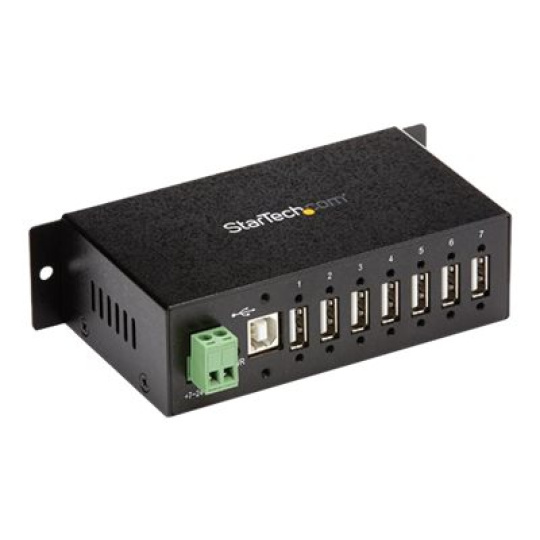 StarTech.com USB 2.0 Hub - 7 Port - Mountable Rugged Industrial - Self Powered USB Hub - Rozbocovac - 7 x USB 2.0 - lze montovat na konzolu DIN - DC power - pro P/N: ITB20D3250, MSDREADU2OTG, USB2HAB15, USB2HAB30AC, USB2HAB50AC, USB2HABM1, USB2HABM6RA
