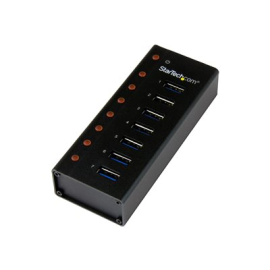 StarTech.com 7 Port USB 3.0 Hub (5 Gbps) - Metal Enclosure - Desktop or Wall Mountable - Rugged & industrial Powered USB Expander and Splitter Hub (ST7300U3M) - Rozbocovac - 7 x SuperSpeed USB 3.0 - desktop, pro pripevnení na zed - pro P/N: BNDTBUSB3142, PEXUS313AC2V, PEXUSB311A1E, PEXUSB312A2, PEXUSB314A2V, PEXUSB314A2V2