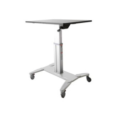 StarTech.com Mobile Standing Desk, Portable Sit Stand Ergonomic Height Adjustable Cart on Wheels, Rolling Computer/Laptop Workstation Table w/ Locking One-Touch Lift for Teachers/Student - Mobile Computer Table (STSCART) - Stojan - pro notebook / klávesnice / myš - cerná a stríbrná - pro P/N: ARMTBLTDT, ARMTBLTIW, ARMTBLTUGN