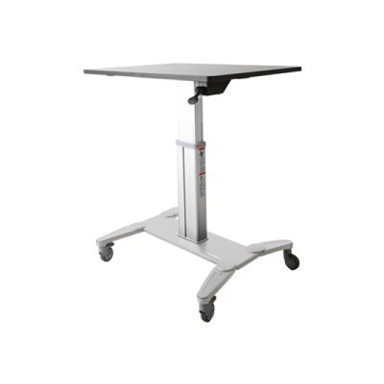 StarTech.com Mobile Standing Desk, Portable Sit Stand Ergonomic Height Adjustable Cart on Wheels, Rolling Computer/Laptop Workstation Table w/ Locking One-Touch Lift for Teachers/Student - Mobile Computer Table (STSCART) - Stojan - pro notebook / klávesnice / myš - cerná a stríbrná - pro P/N: ARMTBLTDT, ARMTBLTIW, ARMTBLTUGN