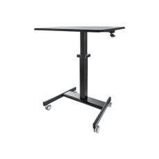 StarTech.com Mobile Standing Desk, Portable Sit Stand Ergonomic Height Adjustable Cart on Wheels, Rolling Computer/Laptop Workstation Table with Locking One-Touch Lift for Teacher/Student - Mobile Sit Stand Desk (STSCART2) - Stul k sezení/stání - mobilní - elektrické nastavení výšky - cerná - cerná základna