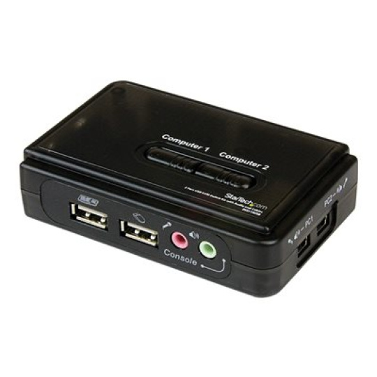StarTech.com 2 Port USB VGA KVM Switch - Single VGA - Hot-key & Audio Support - 2048x1536 @60Hz KVM Switch - KVM Video Switch (SV211KUSB) - Prepínac KVM / audio - 2 x KVM / zvuk - 1 místní uživatel - desktop