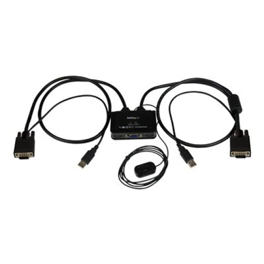 StarTech.com 2 Port USB VGA Cable KVM Switch - USB Powered with Remote Switch - KVM with VGA - Dual Port VGA KVM Switch (SV211USB) - Prepínac KVM - 2 x KVM port(s) - 1 místní uživatel - desktop